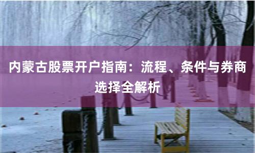 内蒙古股票开户指南：流程、条件与券商选择全解析